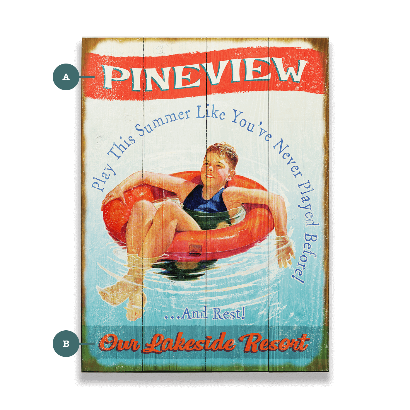 Lazy Summer Days Personalized Vintage Sign