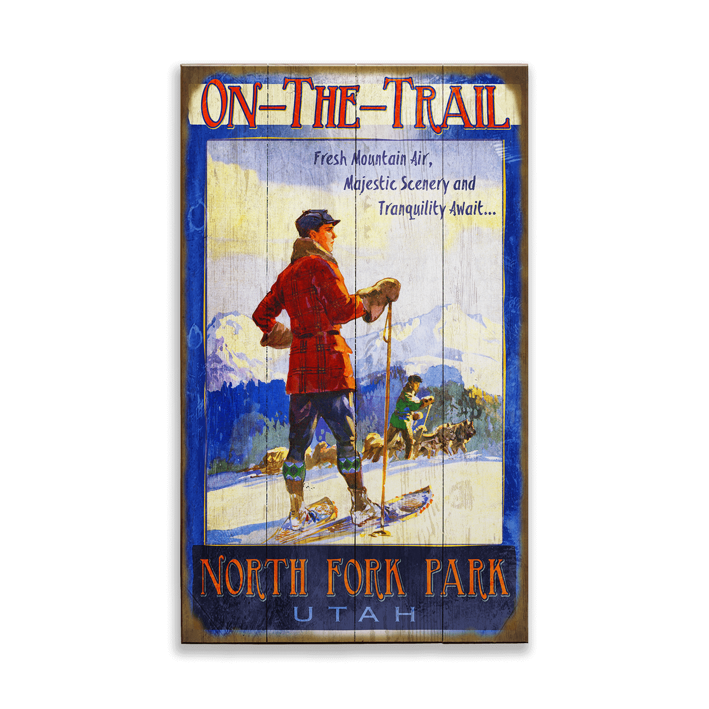 Snowshoeing Personalized Vintage Sign