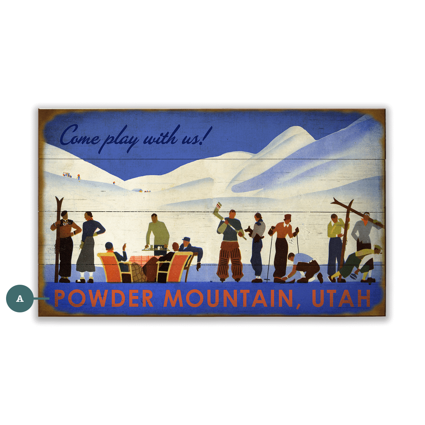 Let's Play in the Snow Personalized Vintage Sign