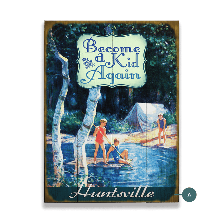 Camping Adventures Personalized Vintage Sign