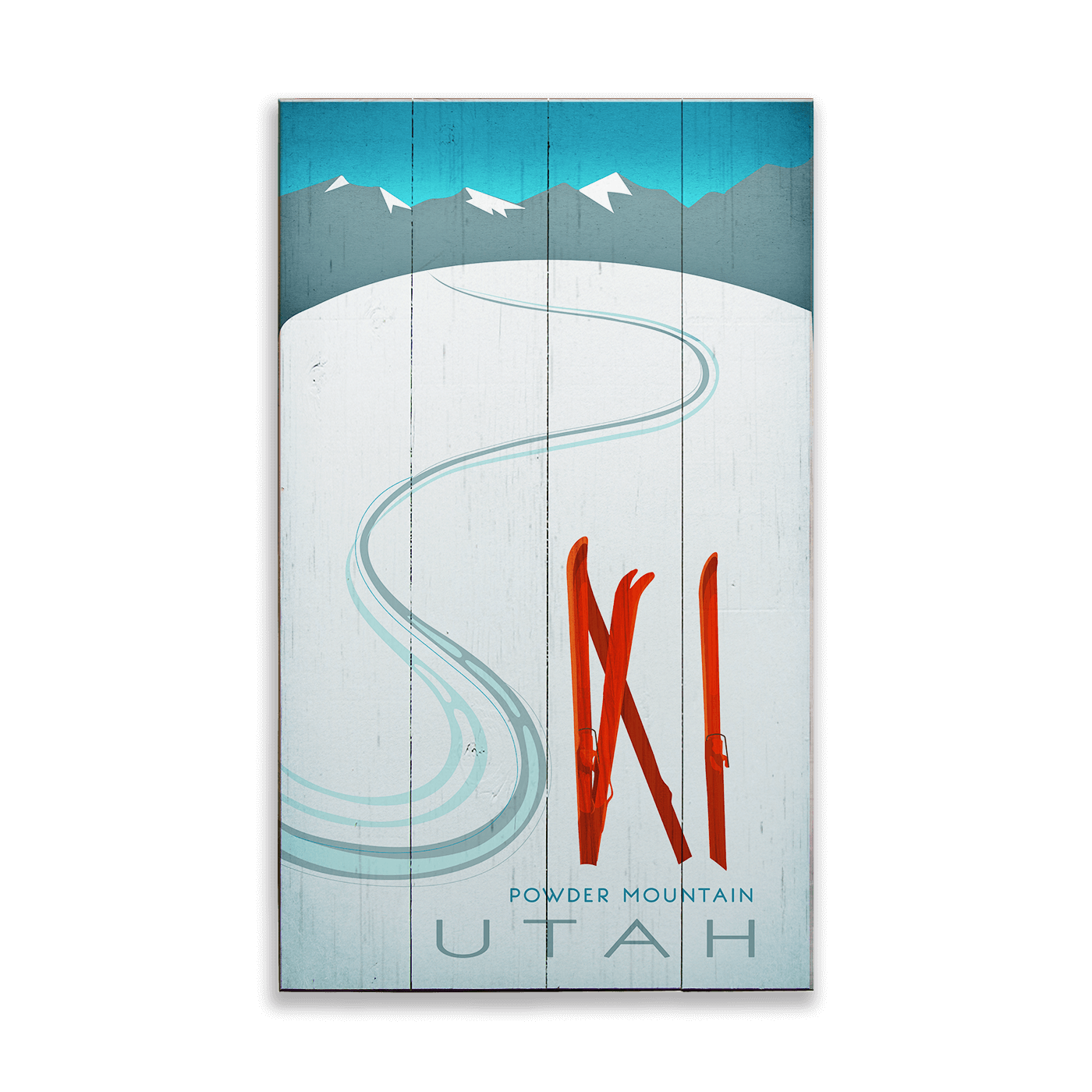 Ski Tracks Personalized Vintage Sign