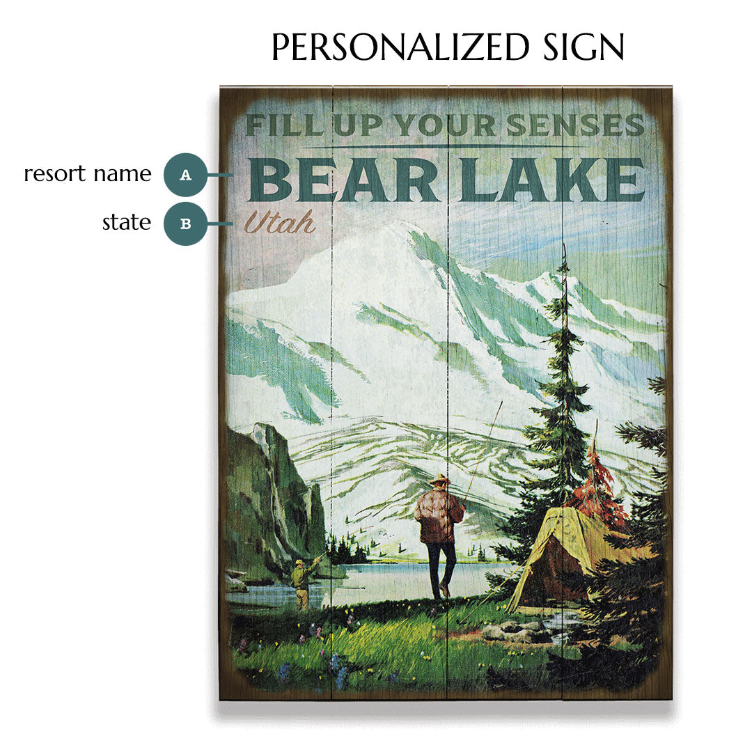 In the Mountains Personalized Vintage Sign