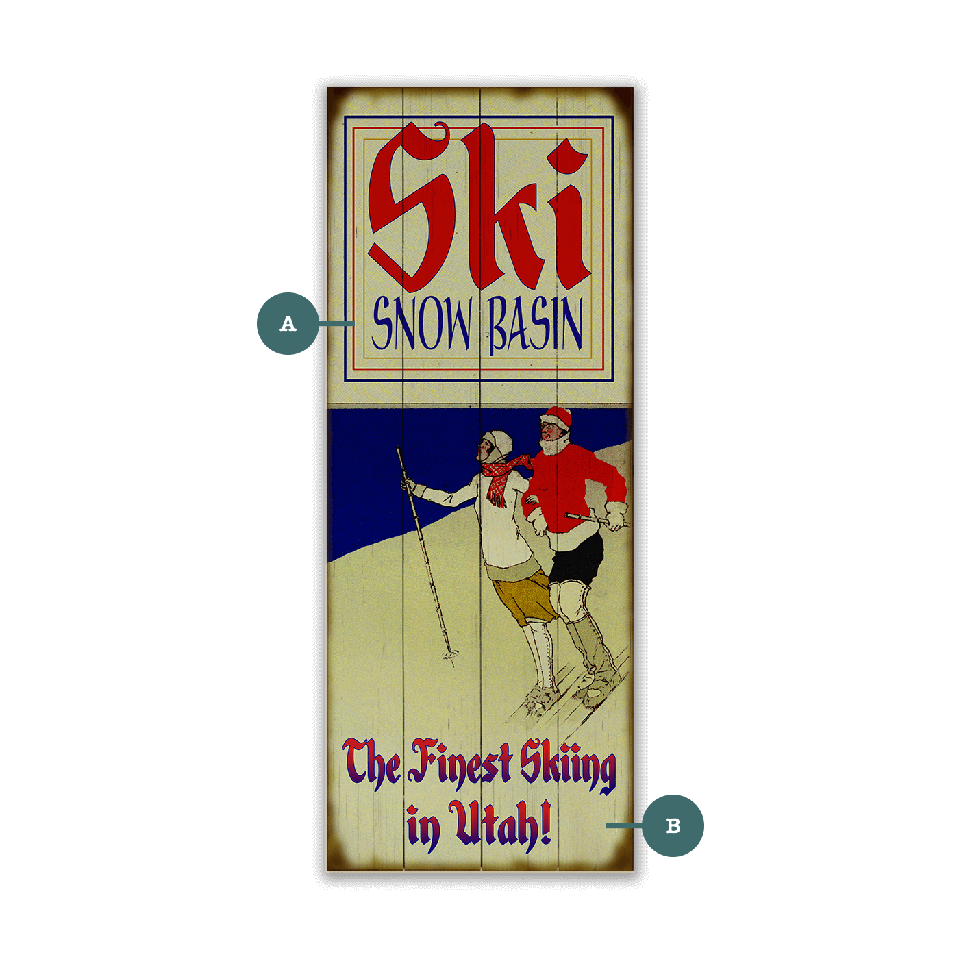 Ski Personalized Vintage Sign