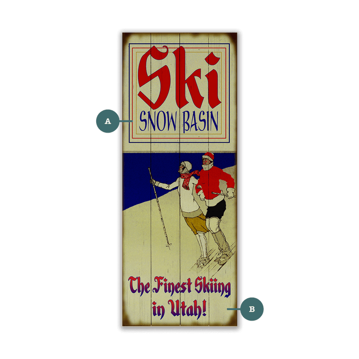 Ski Personalized Vintage Sign