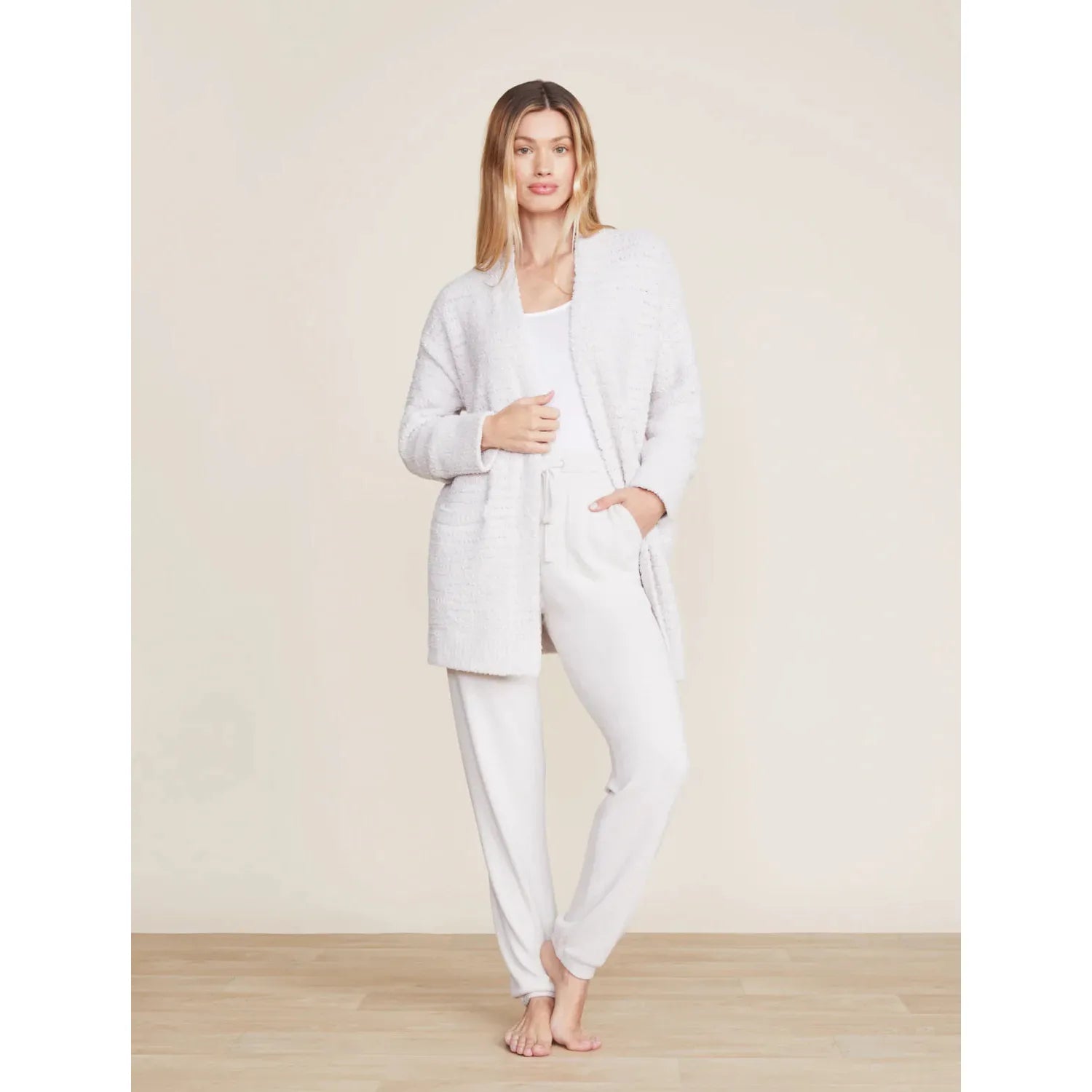 CozyChic Boucle Welt Pocket Cardigan Almond