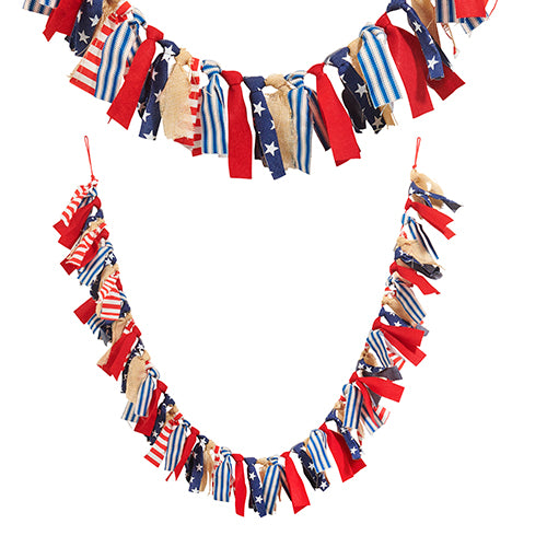 American Flag Tie Garland