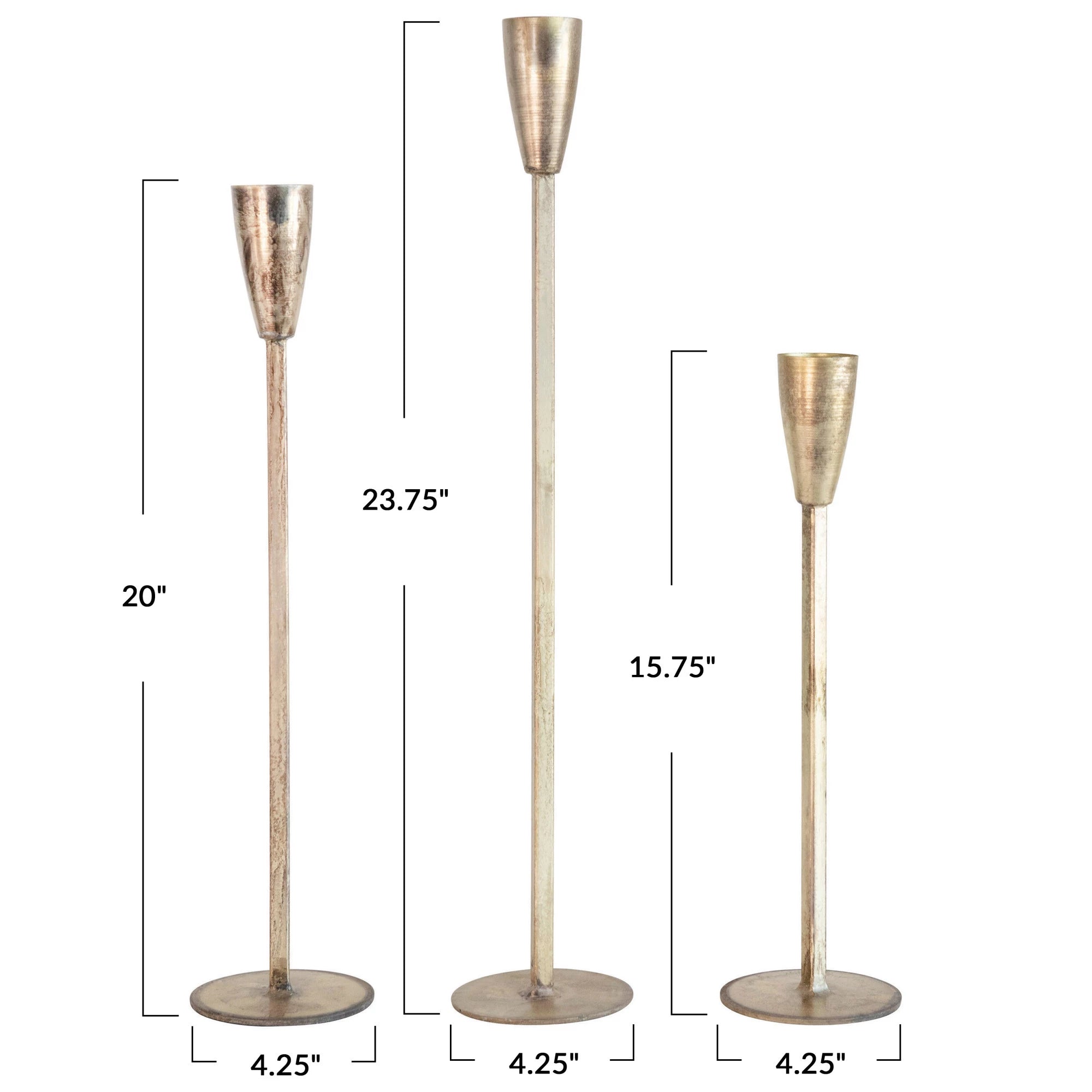 Antique Gold Finish Taper Holders