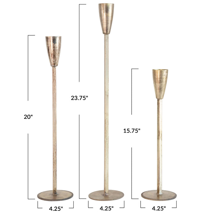 Antique Gold Finish Taper Holders