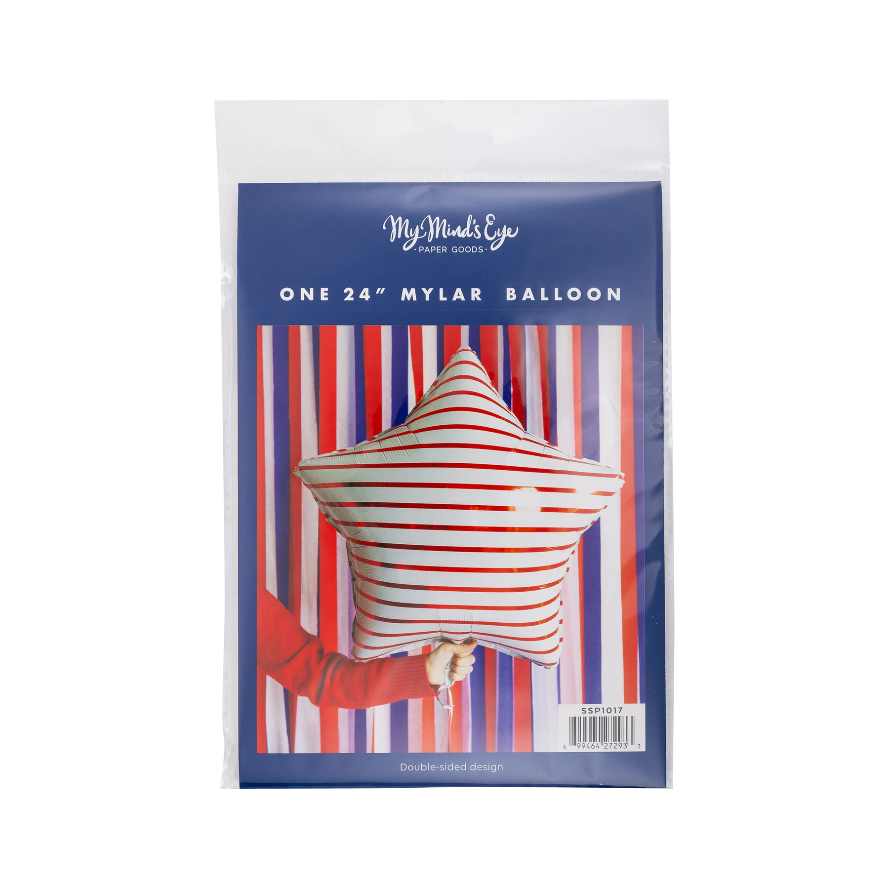Striped Star Mylar Balloon