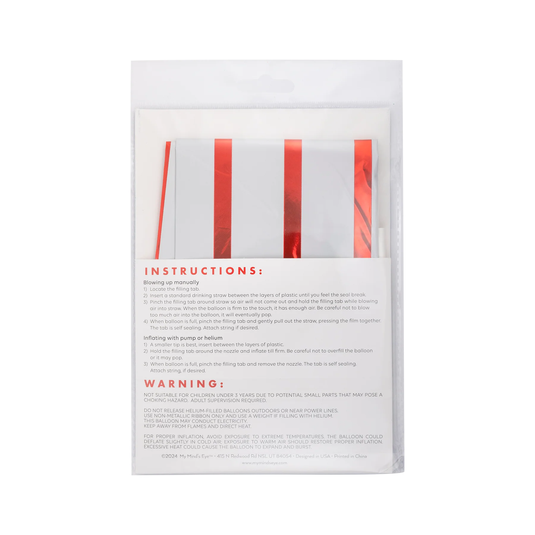 Striped Star Mylar Balloon