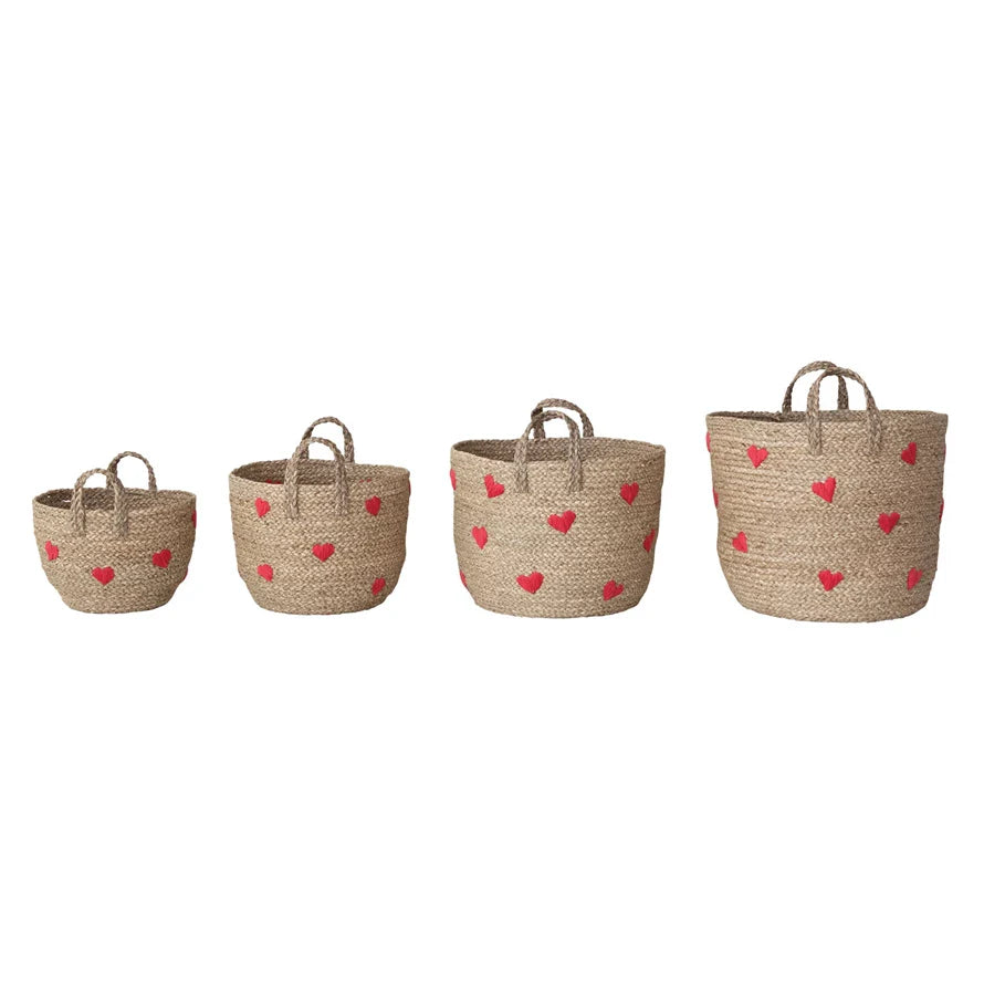 Seagrass Baskets with Hearts