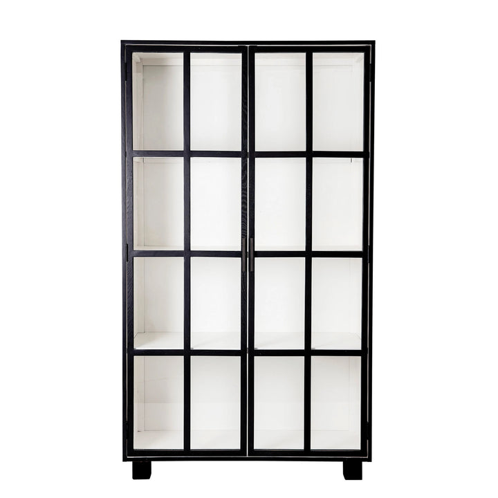 Black and White Oak Wood Cabinet