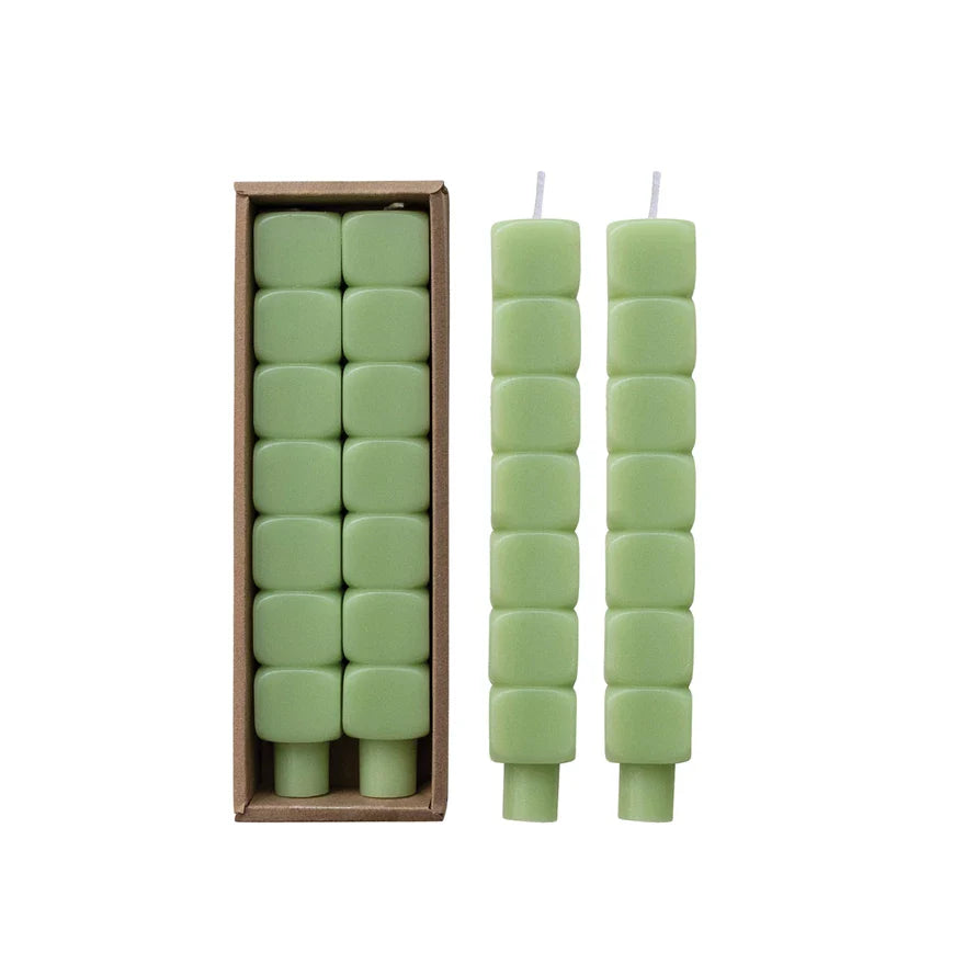 Green Blocks Taper Candles