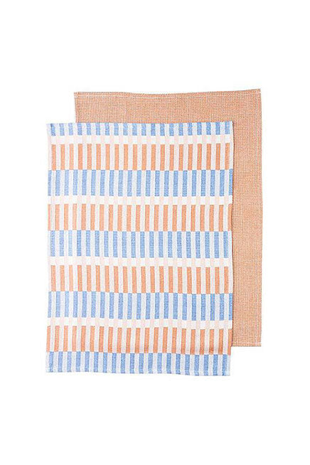 Blue and Orange Tea Towel Set