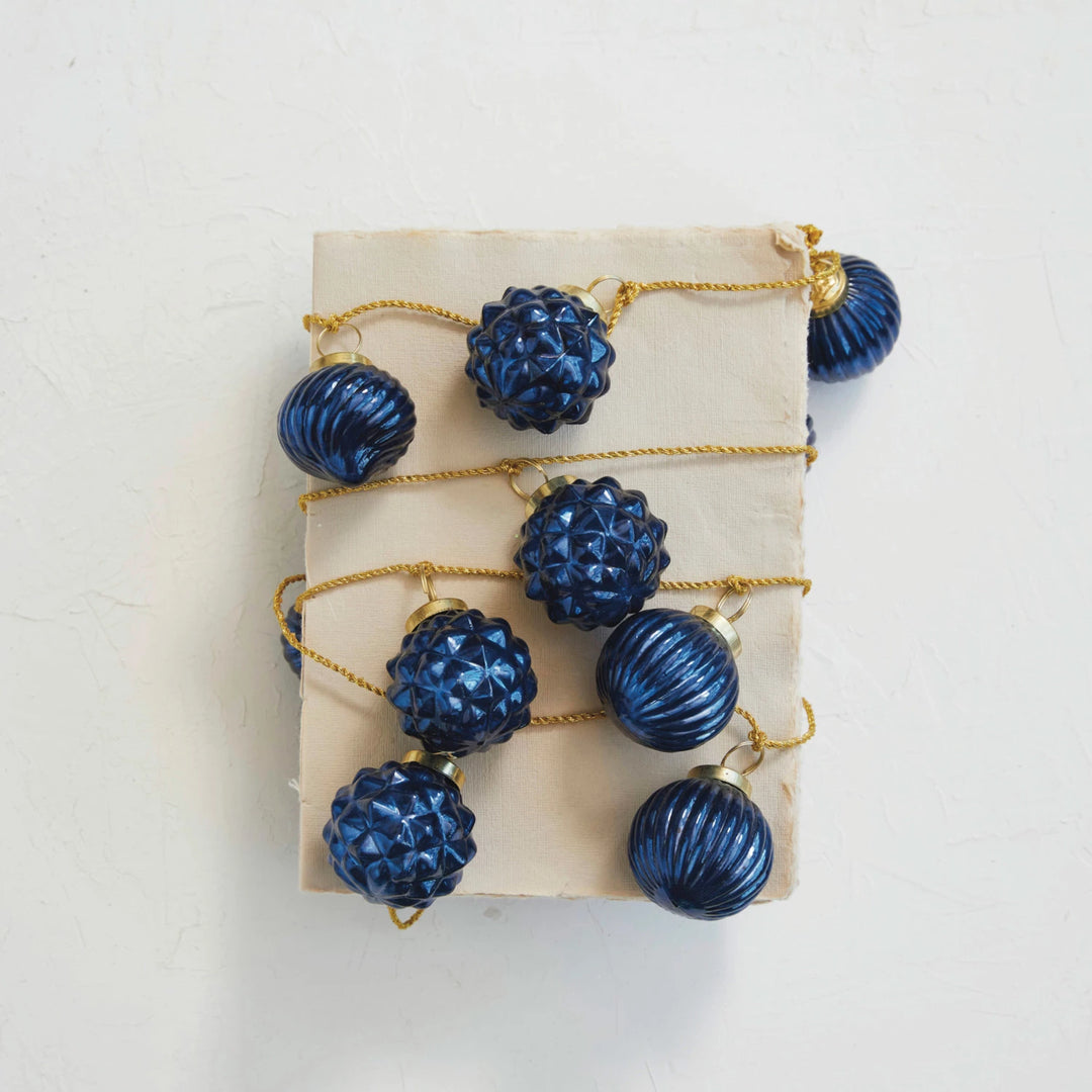 Blue Glass Ornament Garland