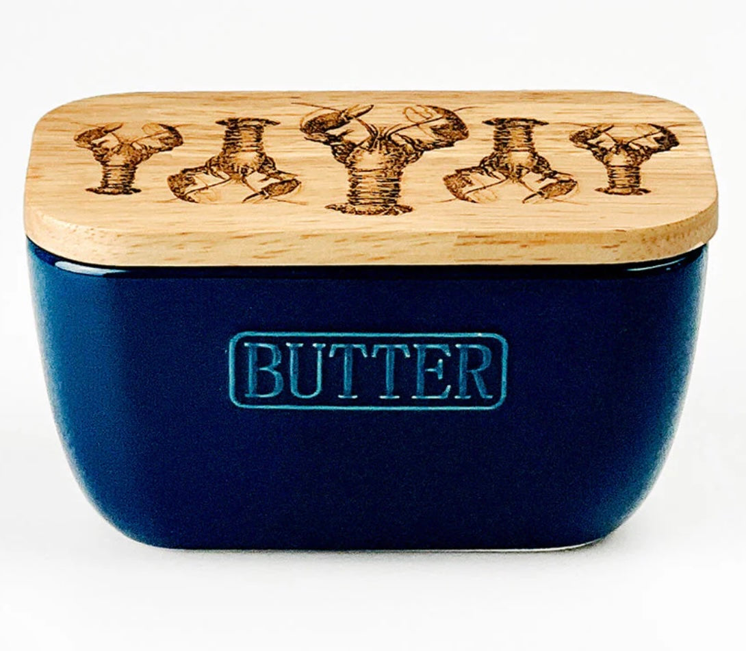 Blue Butter Dish - Lobster