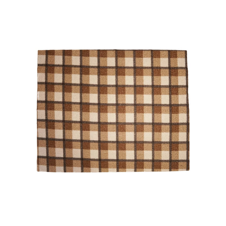 Brown Plaid Sherpa Throw