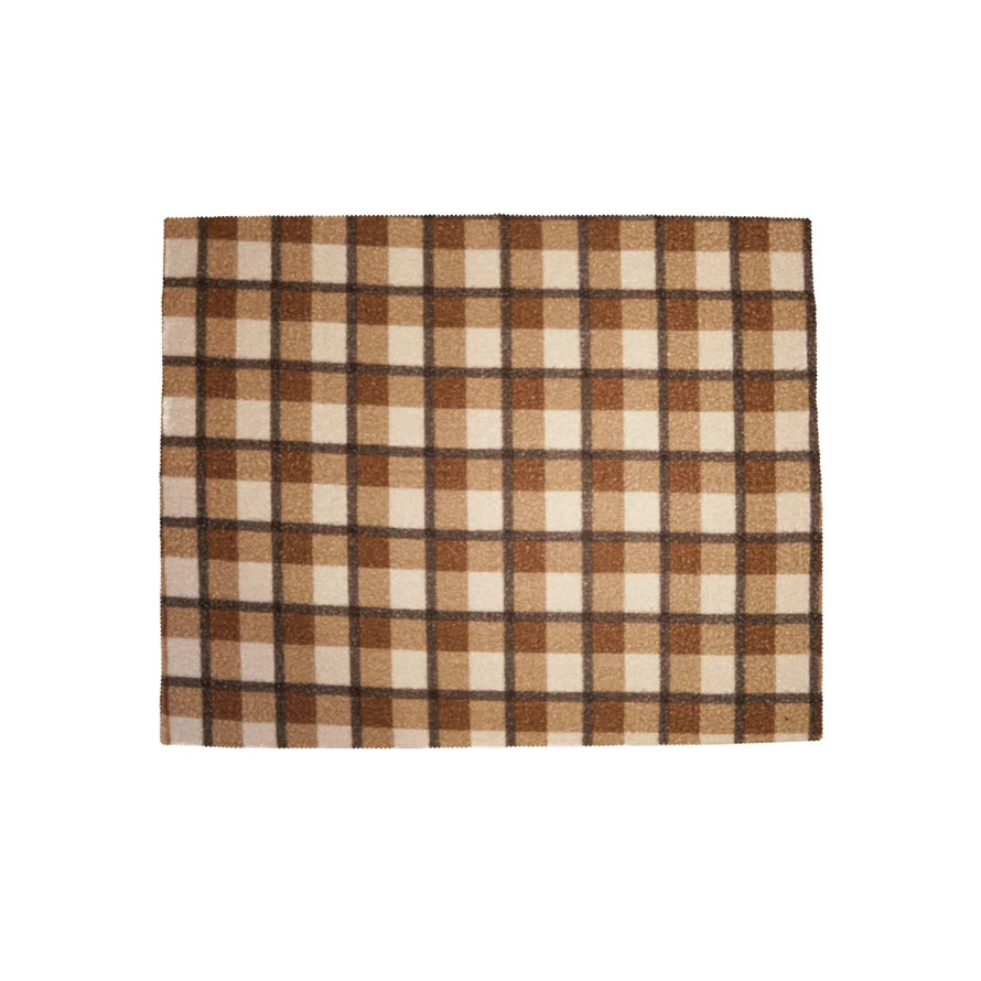 Brown Plaid Sherpa Throw