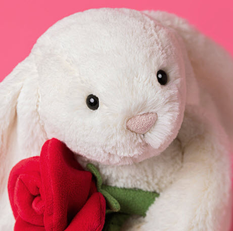 Cream Bunny with Rose