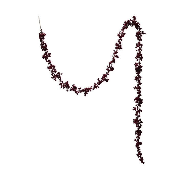 Flocked Burgundy Foam Ball Garland