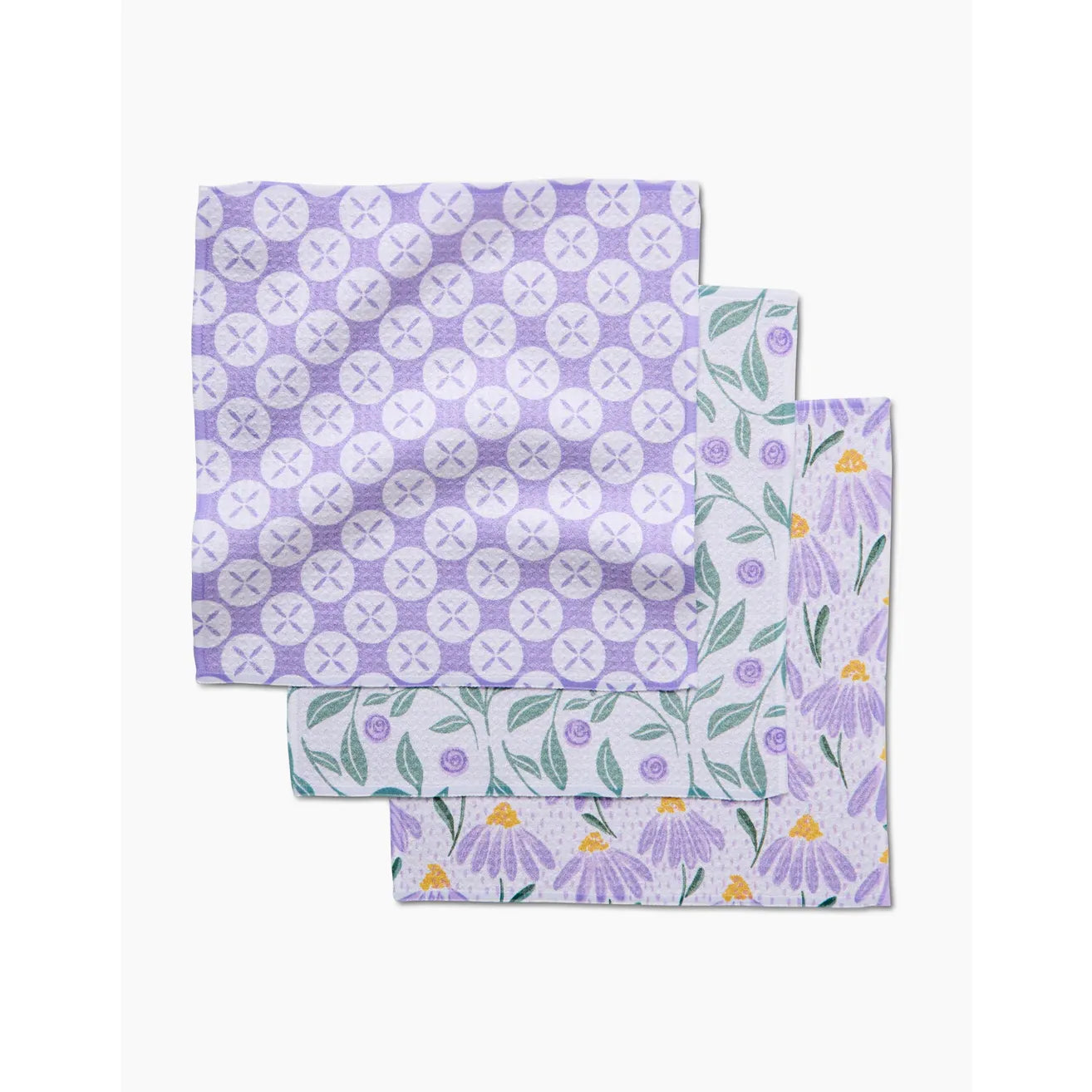 Button Vines and Daisies Dishcloth Set