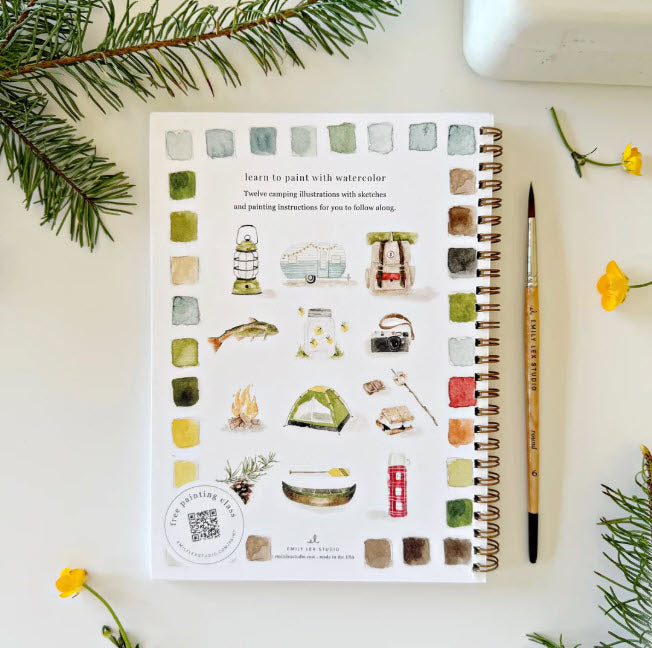 Camping Watercolor Workbook