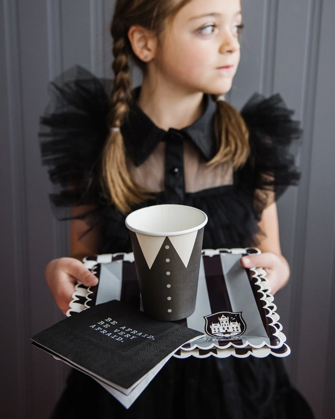 Black and White Checkered Paper Plate