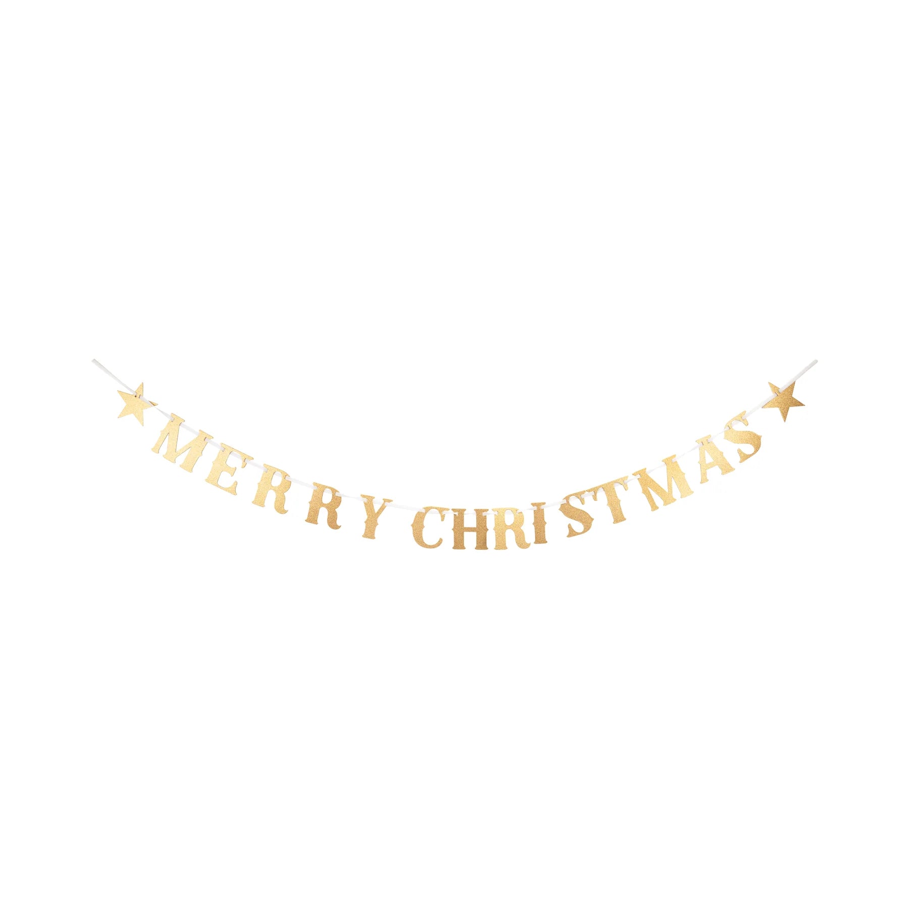 Gold Merry Christmas Banner