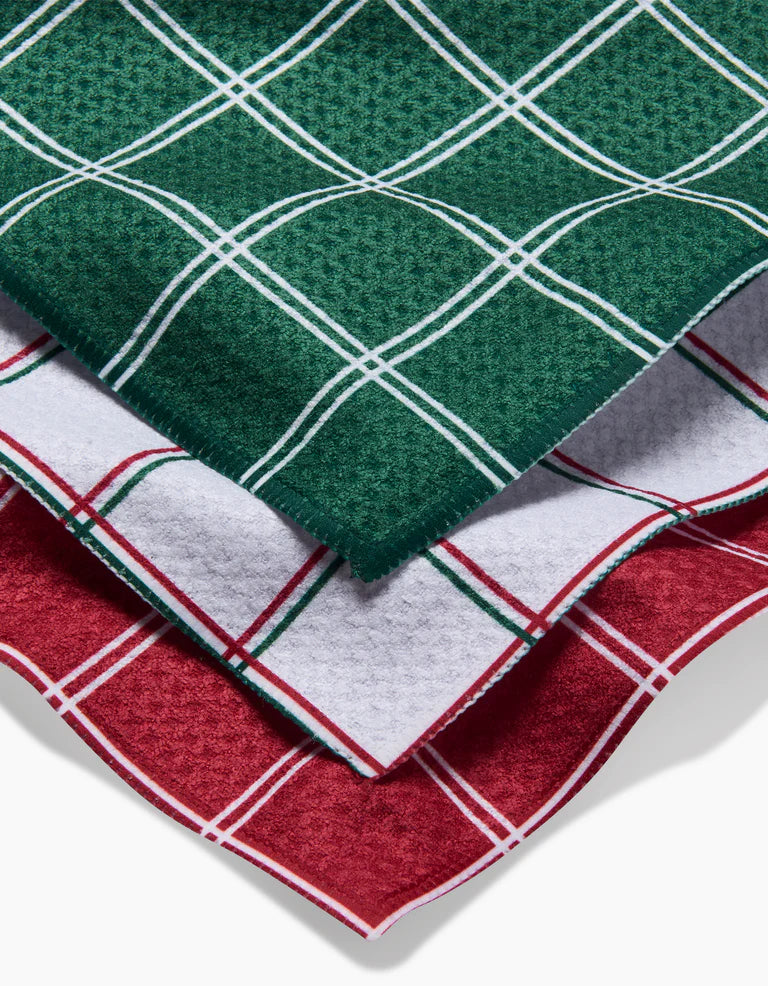 Christmas Grid Dishcloth Set