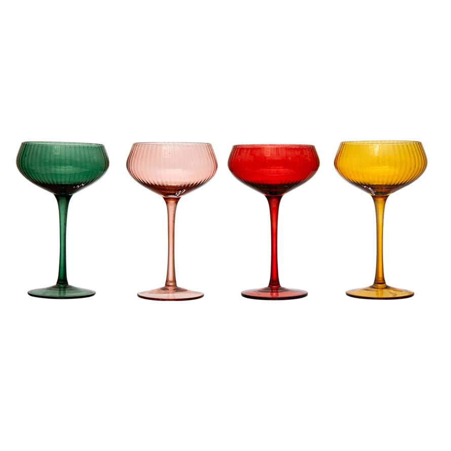 Colorful Stemmed Champagne Glass