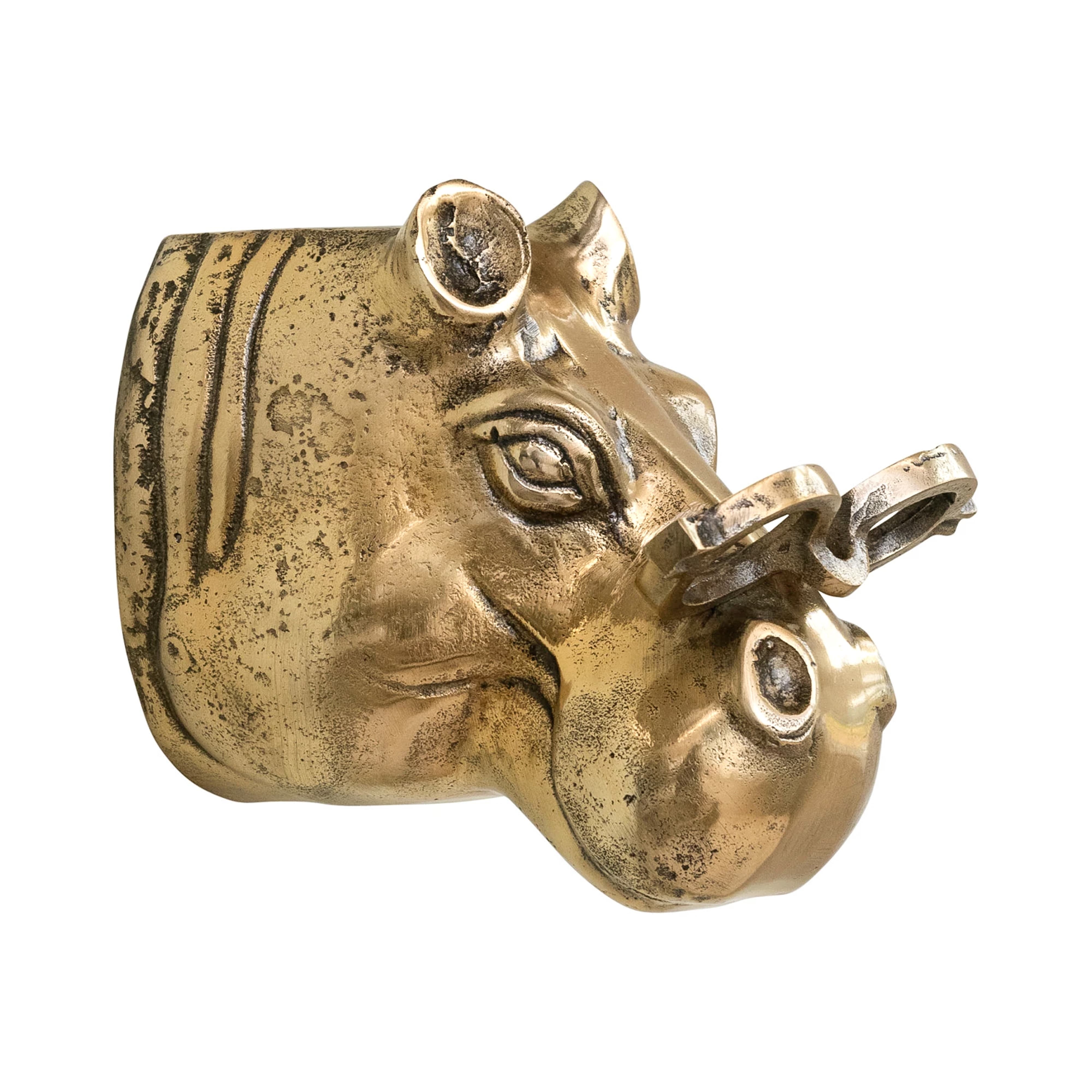 Dottie the Hippo Wall Mount (Antique Champagne Finish)