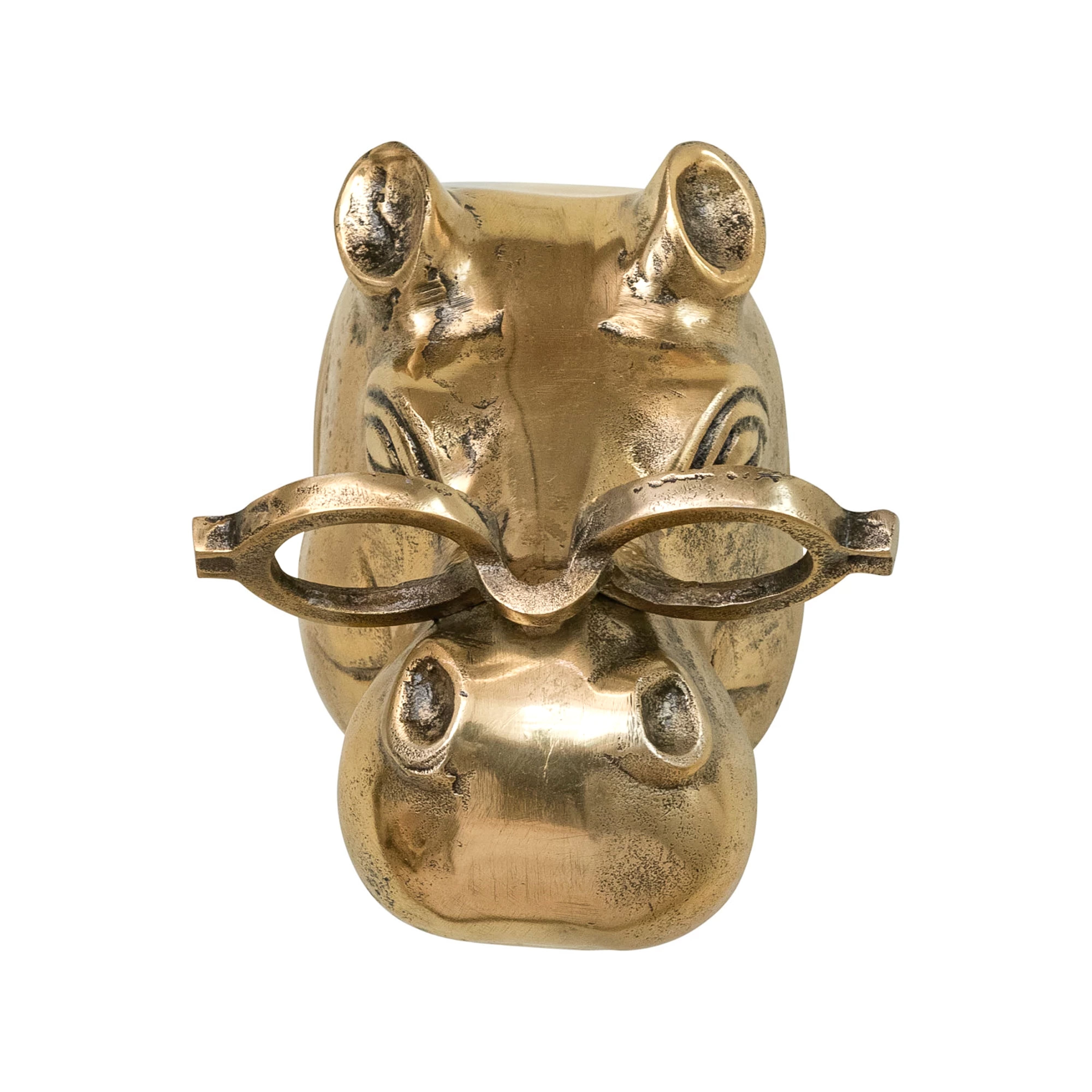 Dottie the Hippo Wall Mount (Antique Champagne Finish)