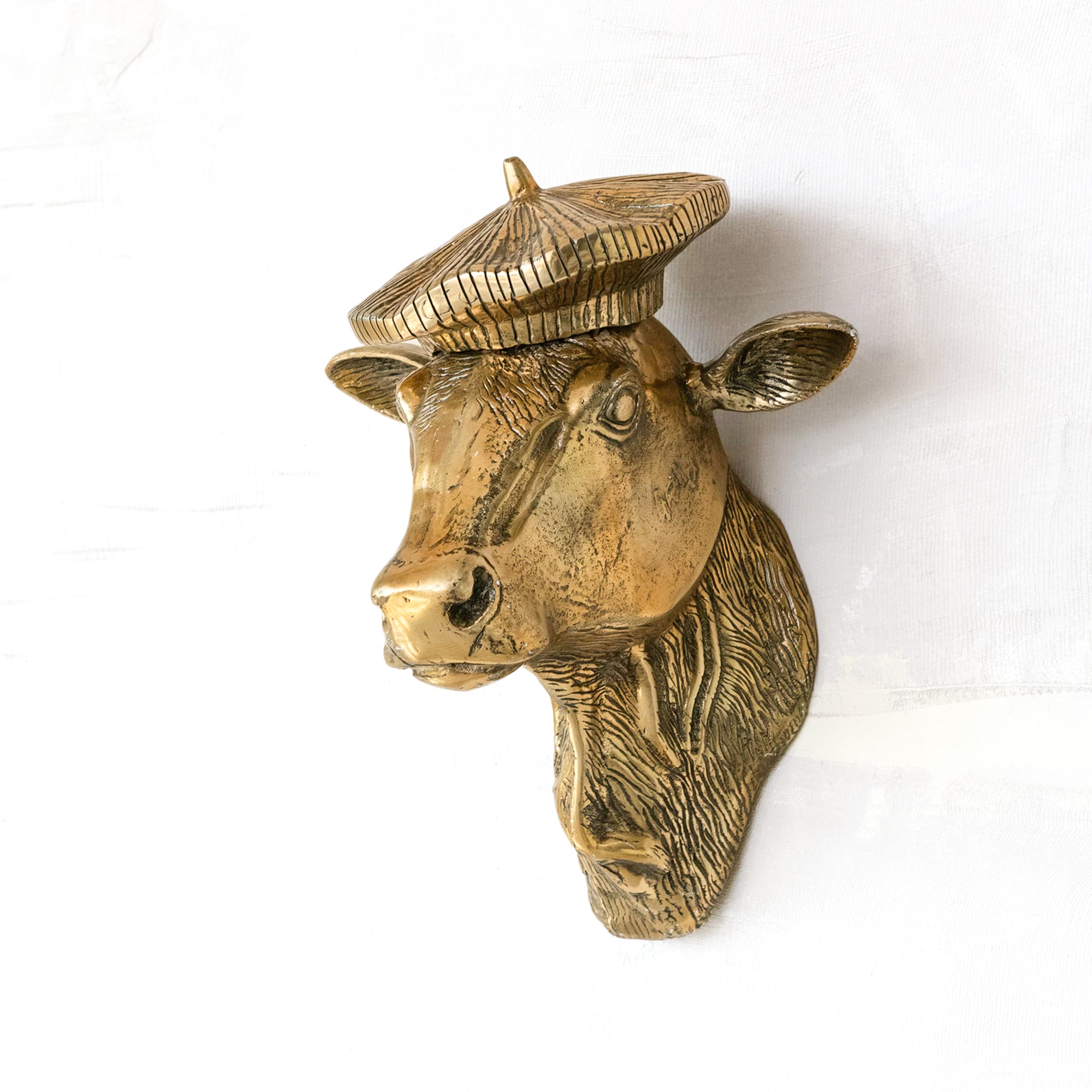Bella the Cow Wall Mount (Antique Champagne Finish)