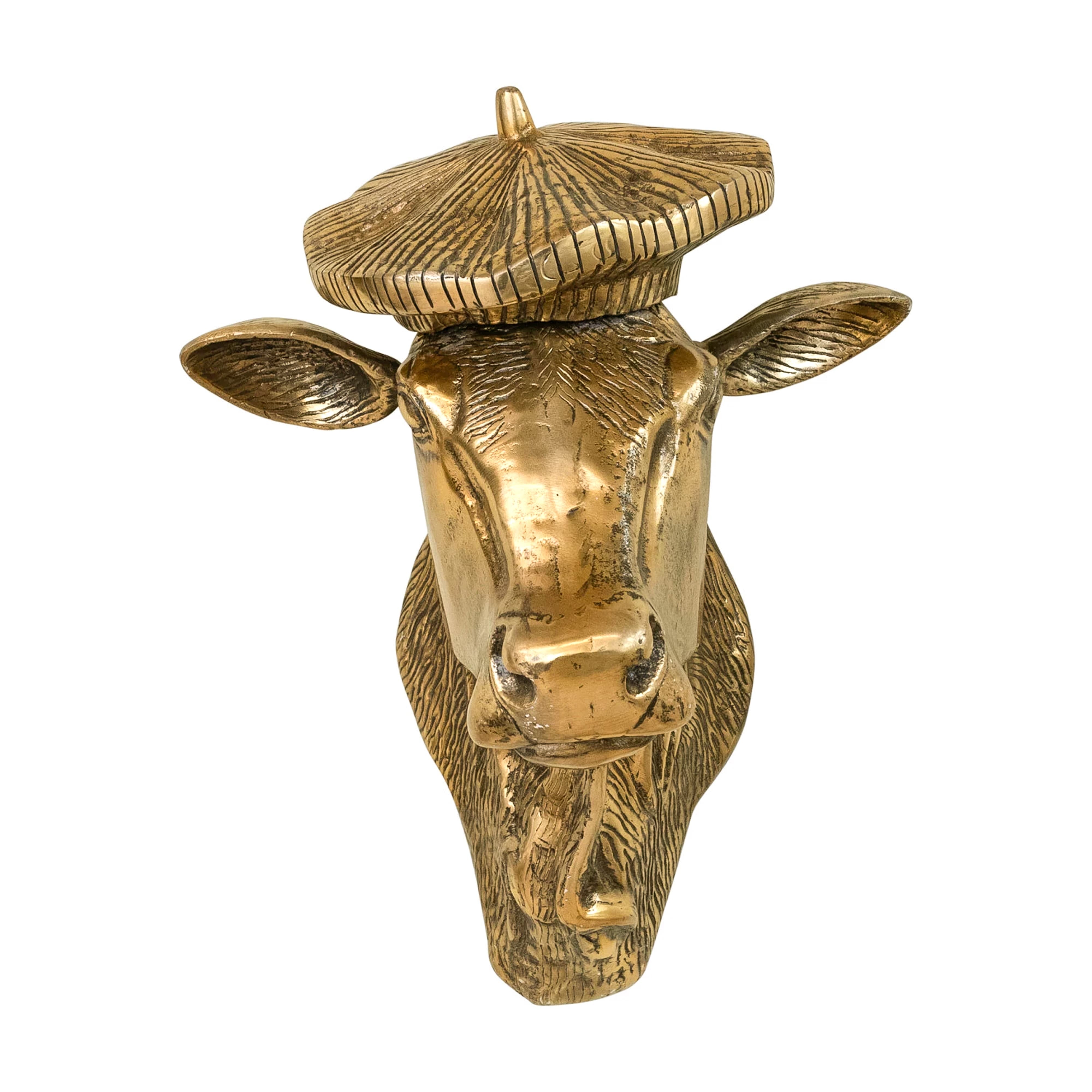 Bella the Cow Wall Mount (Antique Champagne Finish)