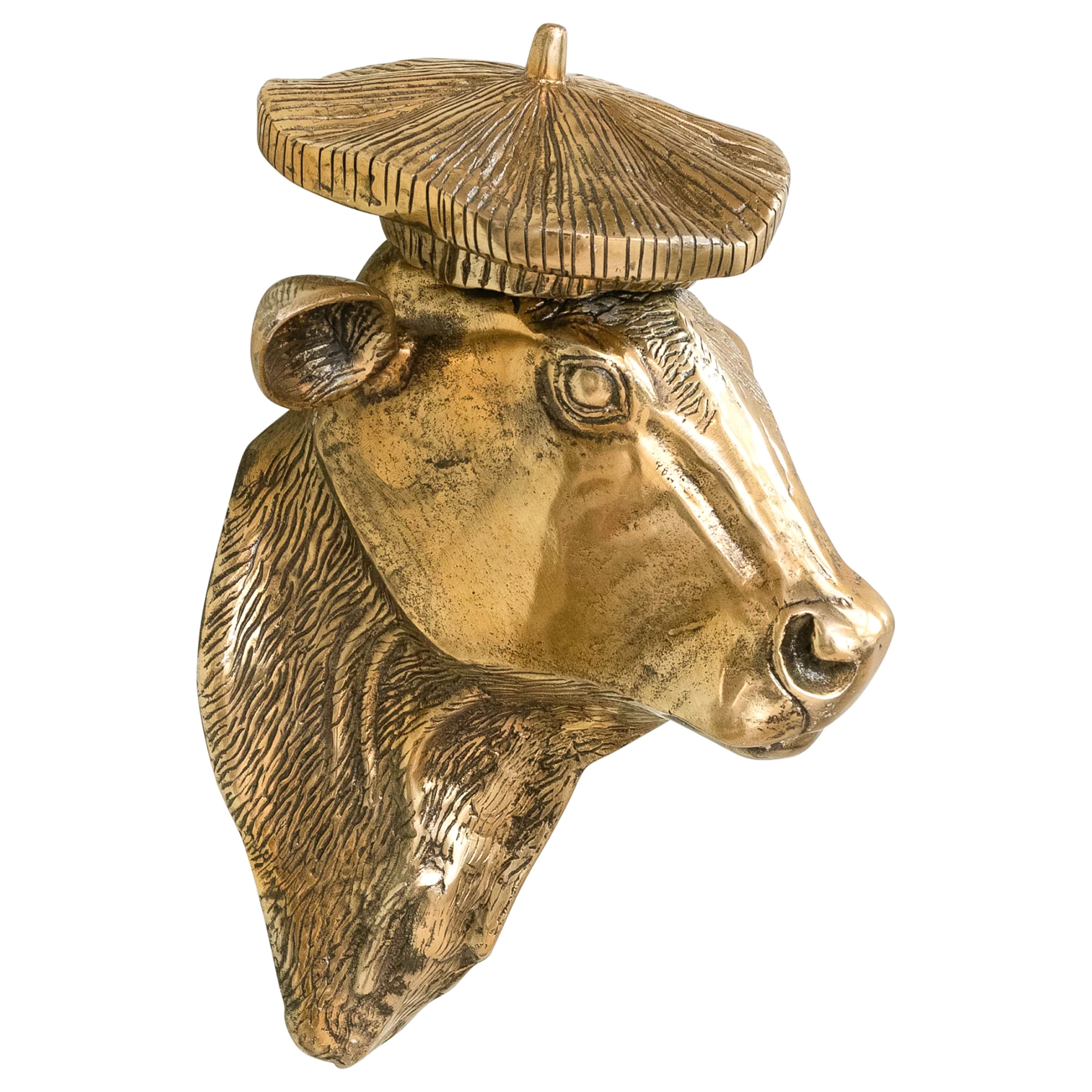 Bella the Cow Wall Mount (Antique Champagne Finish)