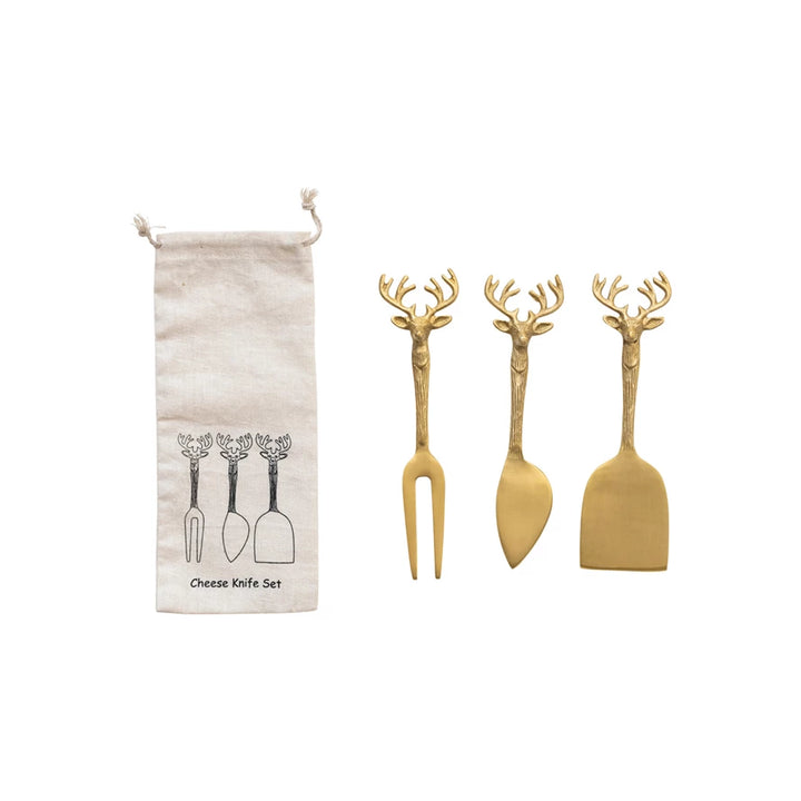 Reindeer Cheese Knives Set