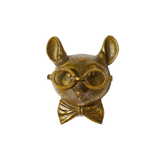 Louie the Mouse Wall Mount (Antique Brass Finish)