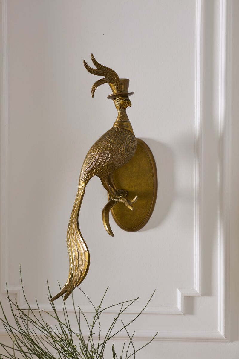 Emerson the Pheasant Wall Mount (Antique Brass Finish)