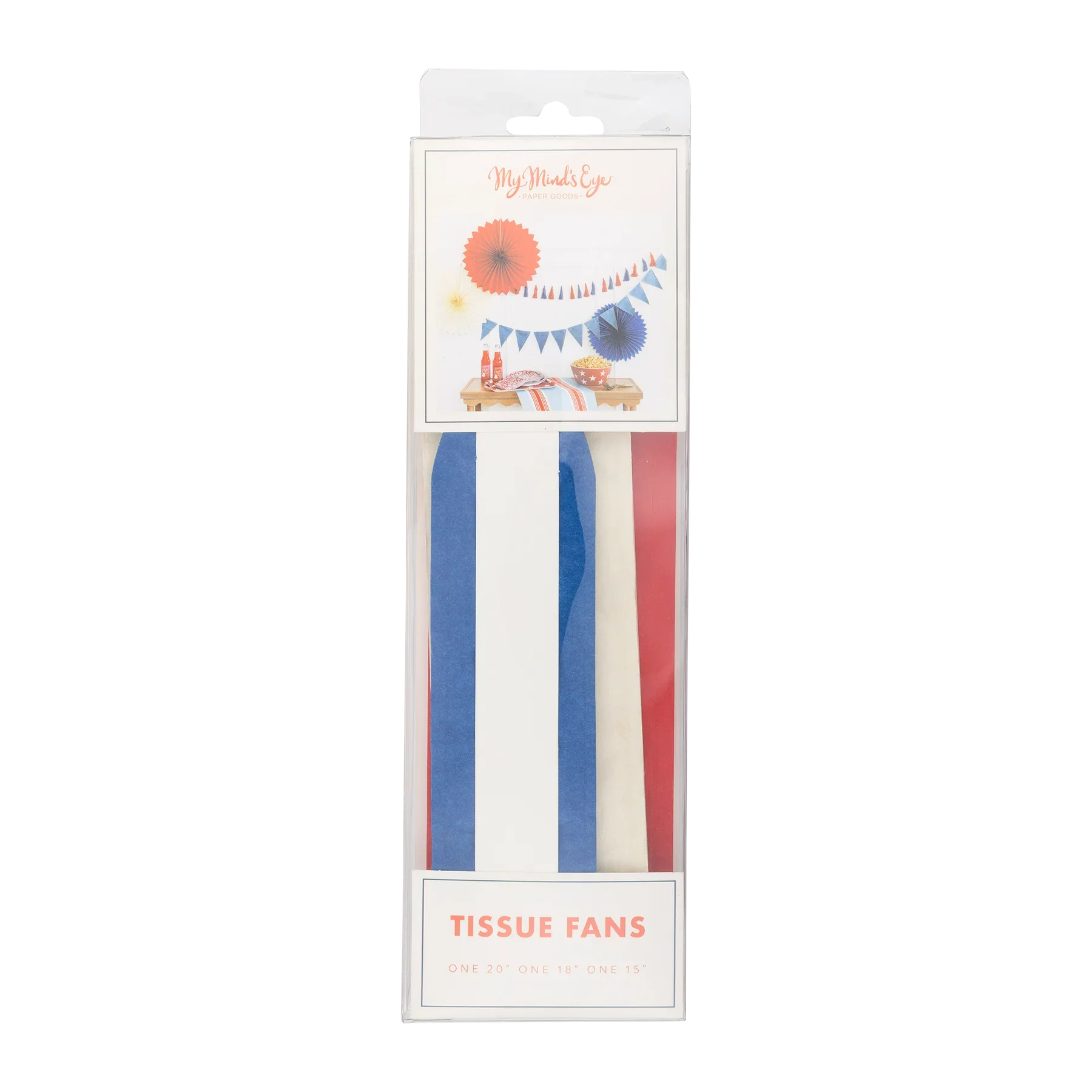 Red White and Blue Tissue Party Fans