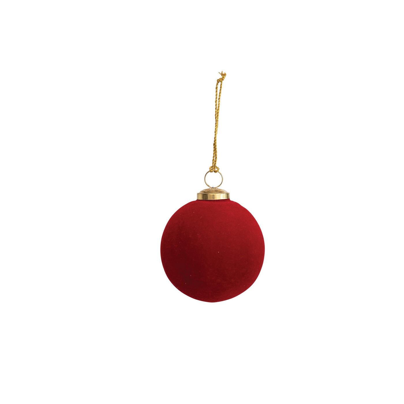 4in Flocked Red Ornament