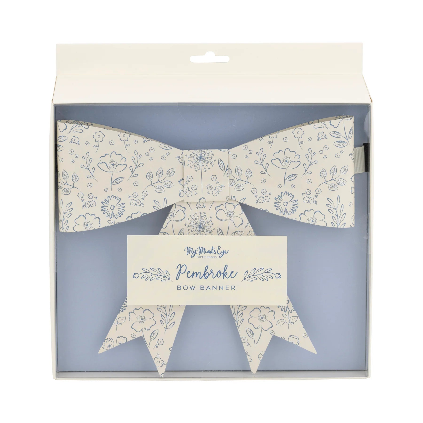 Blue Floral Bow Banner