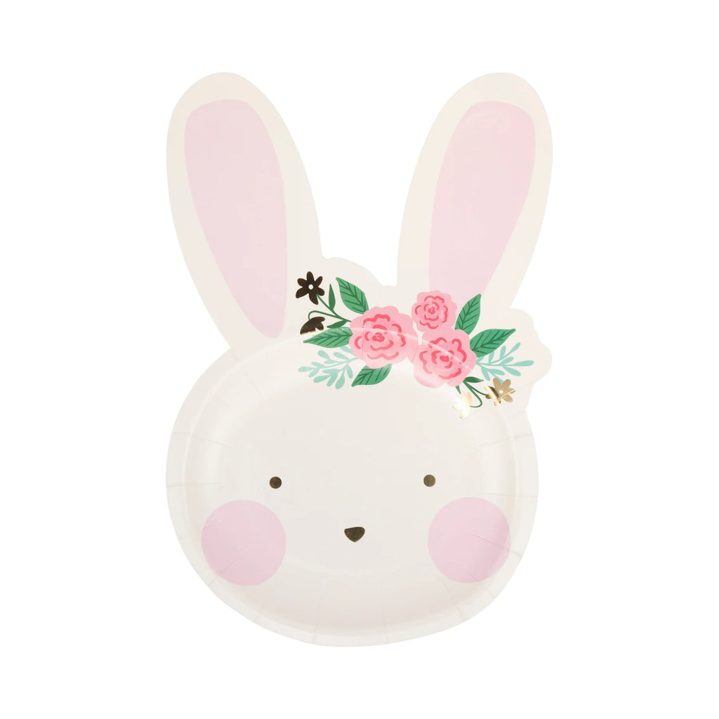 Floral Bunny Paper Plates