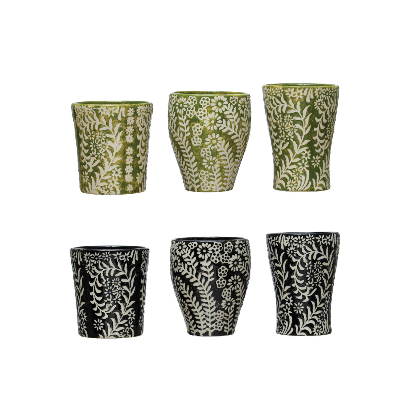 Floral Stoneware Cups