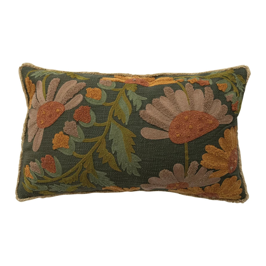 Fall Flowers Lumbar Pillow