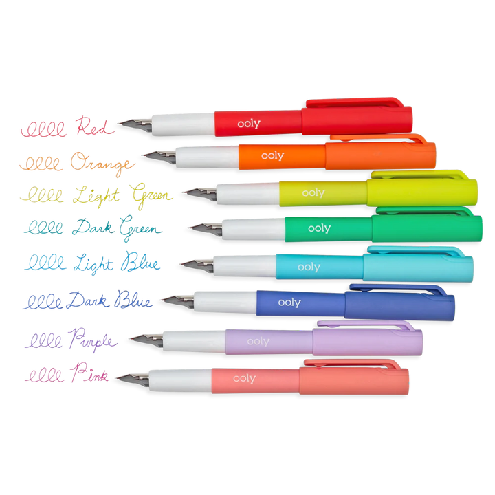 Color Write Fountain Pens - Set of 8