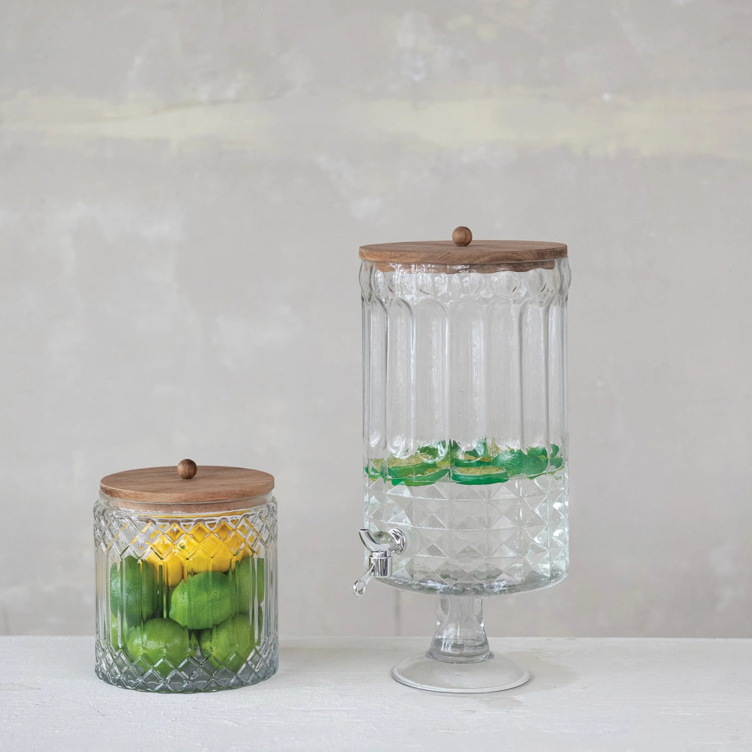 Glass Footed Beverage Dispenser