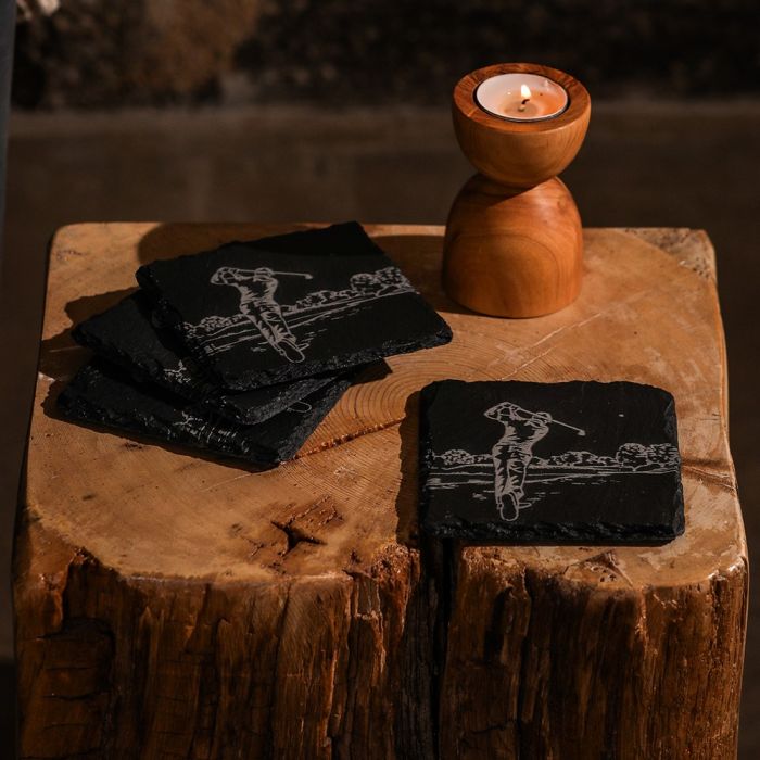 Slate Coaster Set - Golf