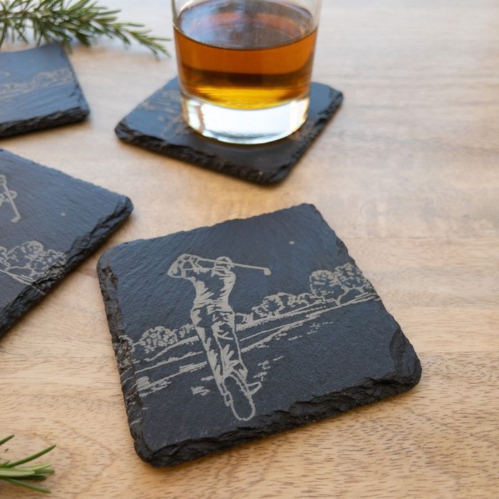 Slate Coaster Set - Golf
