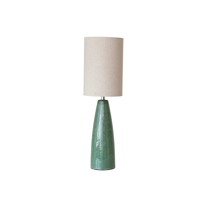 Tall Green Ceramic Lamp