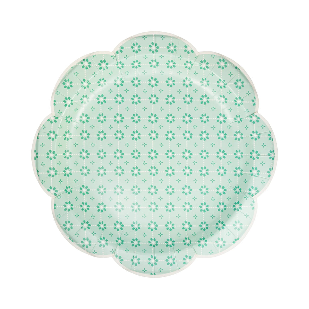 Green Wicker Paper Plates